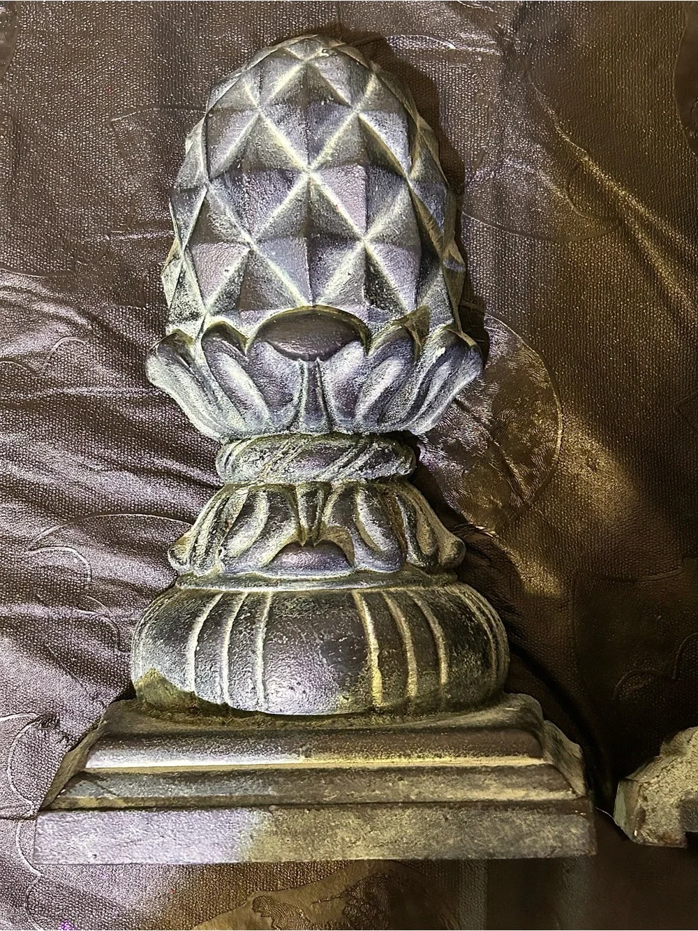 Rare Pineapple Products Cast Iron Pineapple Finials Pair Heavy Vintage